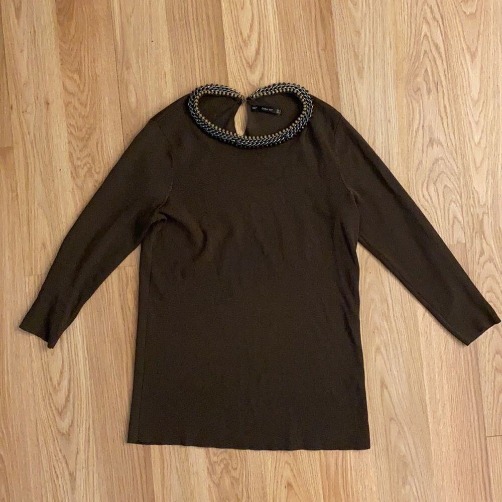 Zara knit top with beaded neckline size small - Picture 8 of 10